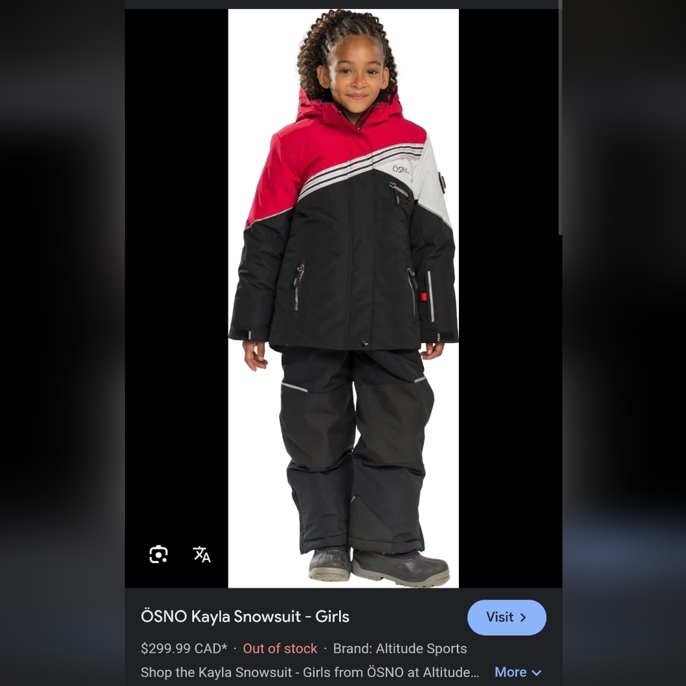 OSNÖ Winter Jacket and Snow Pants / Snowsuit- Unisex Size 6 NEW With Tags